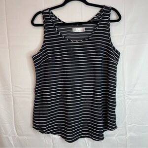 Striped Sleeveless Top - Black and White